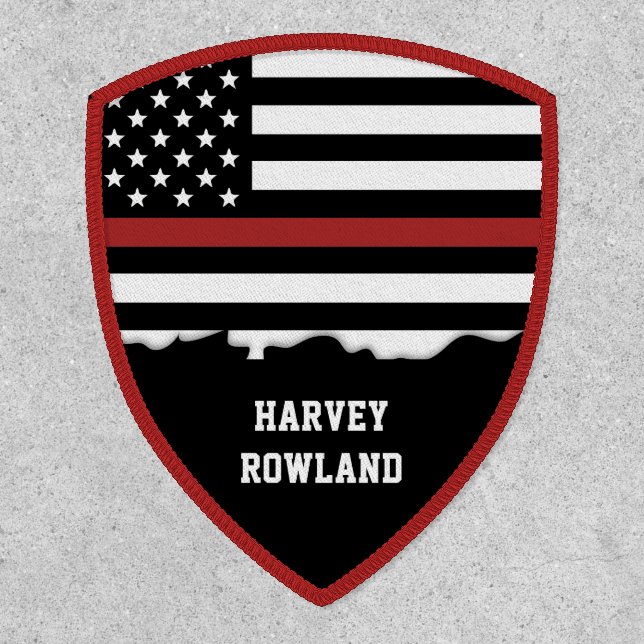 Personalized Firefighter Thin Red Line Fire Rescue Patch (Front)