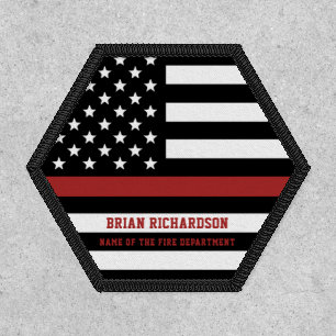 Personalized Firefighter Thin Red Line Fire Rescue Patch