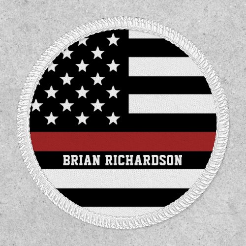 Personalized Firefighter Thin Red Line Fire Rescue Patch