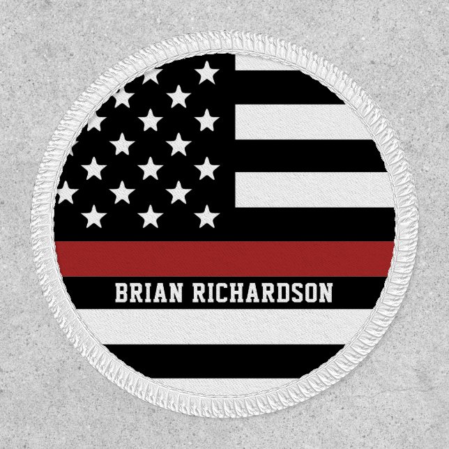 Personalized Firefighter Thin Red Line Fire Rescue Patch (Front)