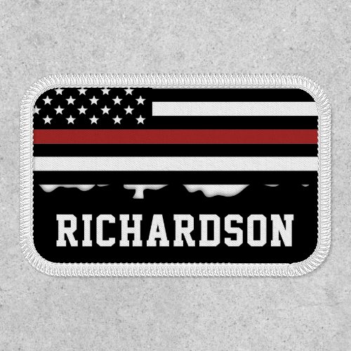 Personalized Firefighter Thin Red Line Fire Rescue Patch