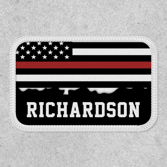 Personalized Firefighter Thin Red Line Fire Rescue Patch (Front)