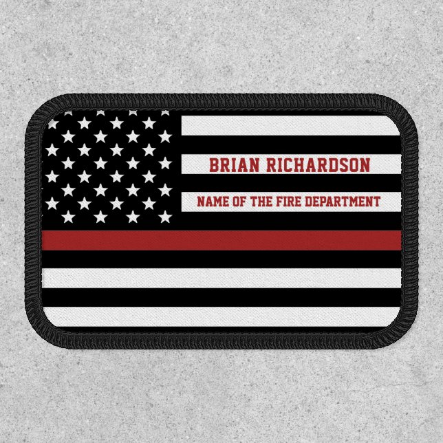 Personalized Firefighter Thin Red Line Fire Rescue Patch (Front)