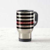 Personalized Firefighter Thin Red Line Fire Rescue Travel Mug (Front Right)