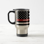 Personalized Firefighter Thin Red Line Fire Rescue Travel Mug (Left)
