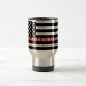 Personalized Firefighter Thin Red Line Fire Rescue Travel Mug (Center)