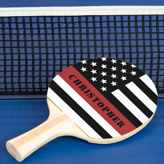 Personalized Firefighter Thin Red Line Flag Gift Ping Pong Paddle (Insitu)