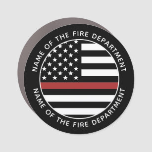 Personalized Firefighter Thin Red Line USA Flag Car Magnet