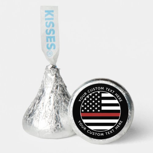 Personalized Firefighter Thin Red Line USA Flag Hersheys Kisses