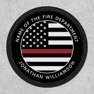 Personalized Firefighter Thin Red Line USA Flag Patch