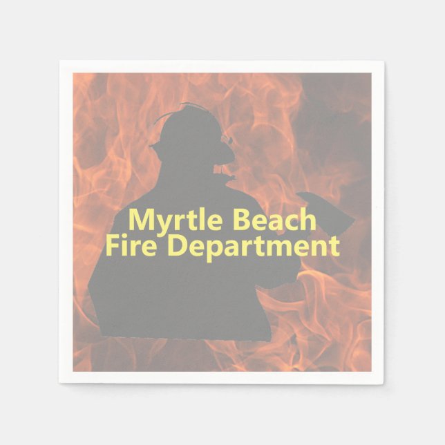 Personalized Firemen  Napkins (Front)