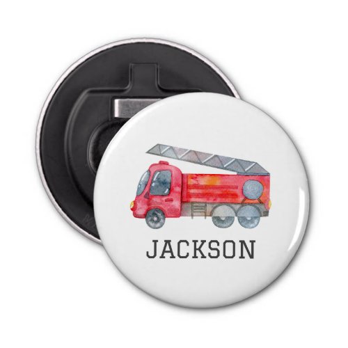 Personalized Firetruck birthday Party Bottle Opener