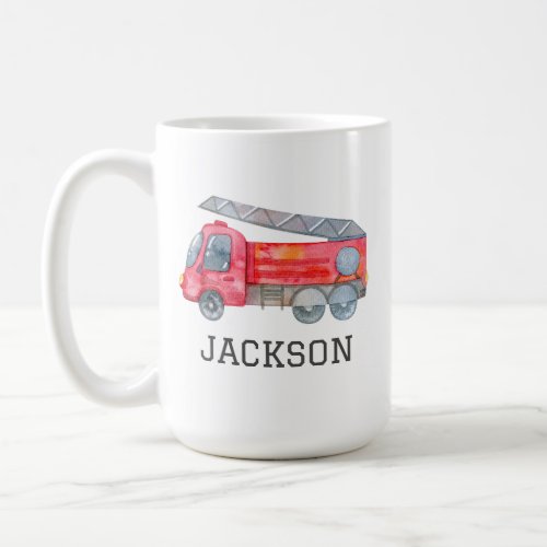 Personalized Firetruck birthday Party Coffee Mug