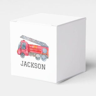 Personalized Firetruck birthday Party Favor Boxes