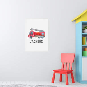 Personalized Firetruck birthday Party Poster