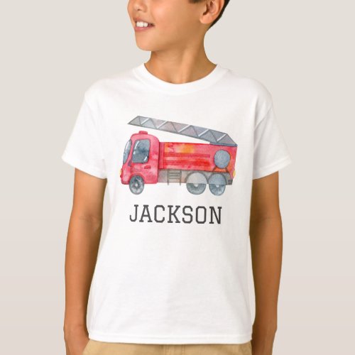 Personalized Firetruck birthday Party T_Shirt