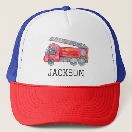 Personalized Firetruck birthday Party Trucker Hat