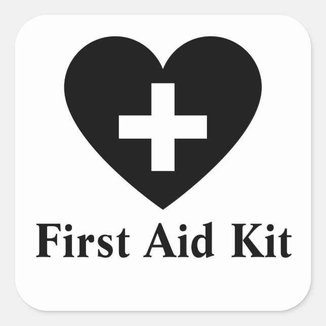 Personalized first aid kit square sticker (Front)