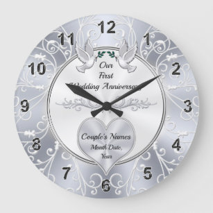 Personalized, First Anniversary Clock Gifts, Heart