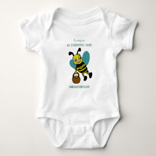 Personalized first birth year 1st birthday party baby bodysuit