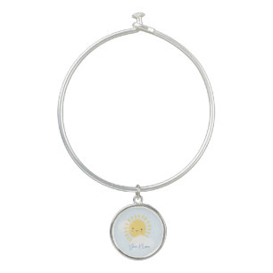Personalized First Birthday Baby Shower Sunshine Bangle Bracelet