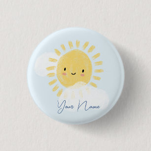 Personalized First Birthday Baby Shower Sunshine Button