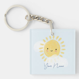 Personalized First Birthday Baby Shower Sunshine Keychain