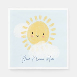 Personalized First Birthday Baby Shower Sunshine Napkins