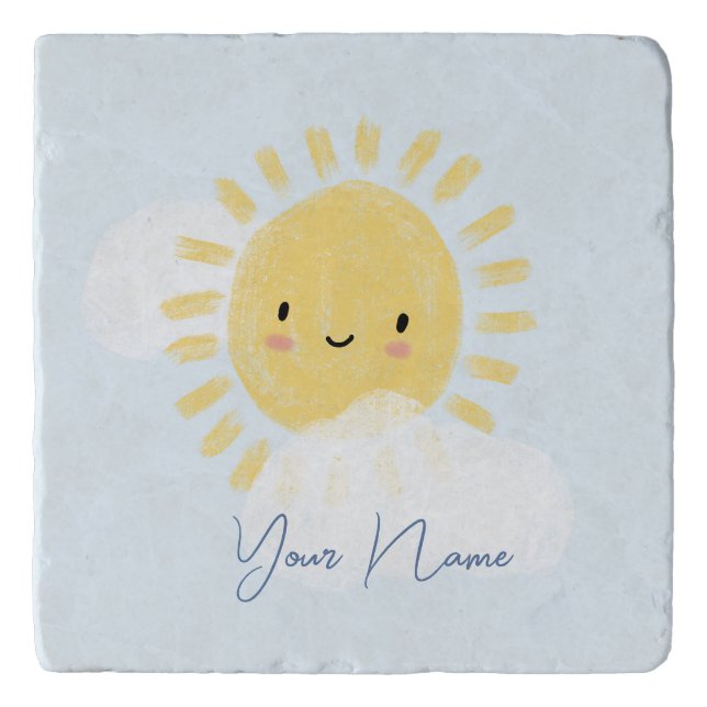 Personalized First Birthday Baby Shower Sunshine Trivet (Front)