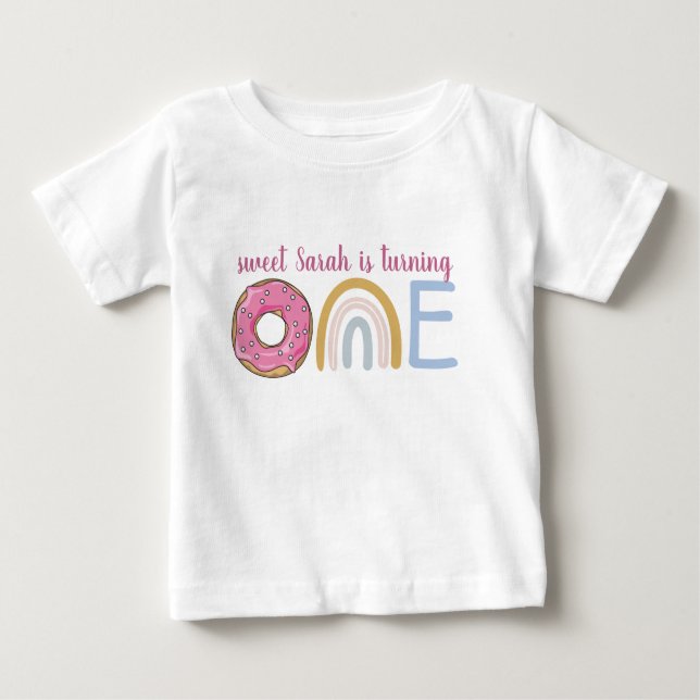 Personalized First Birthday Baby T-Shirt (Front)
