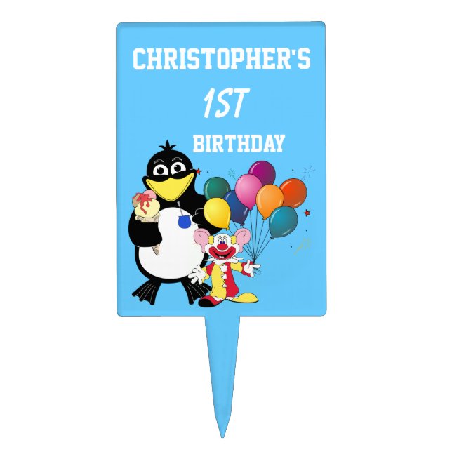 Personalized first  birthday cake topper (Front)