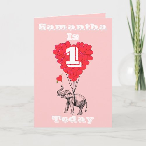 Personalized first Birthday Card