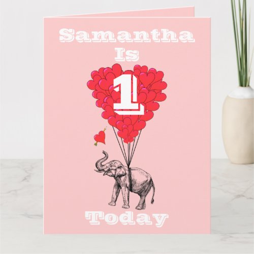 Personalized first Birthday Card