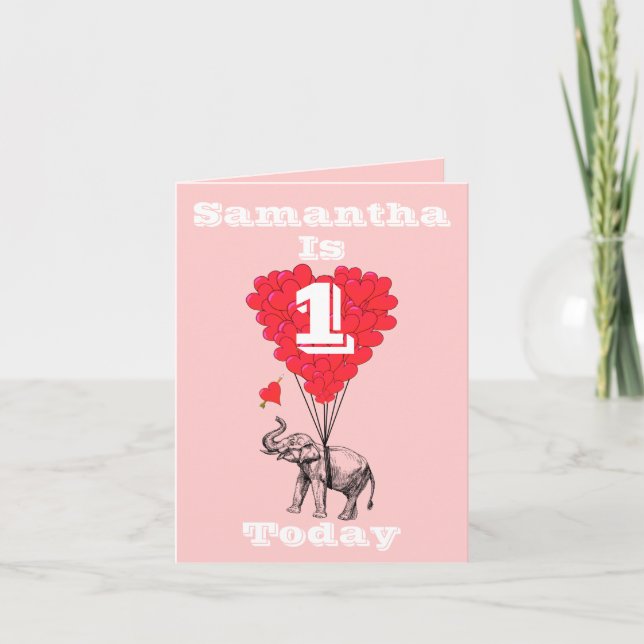 Personalized first Birthday Card (Front)
