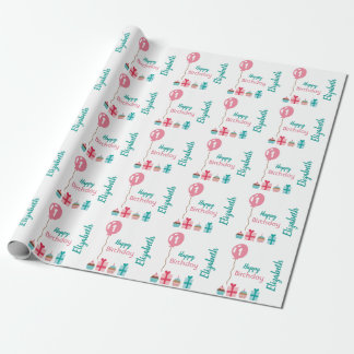 1st birthday girl wrapping paper