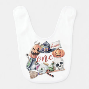 Personalized First Birthday Halloween Baby Bib