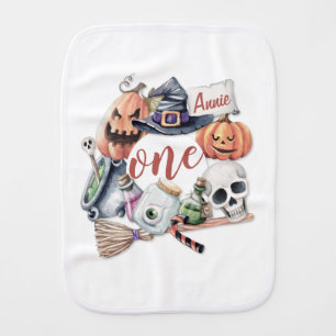 Personalized First Birthday Halloween Burp Cloth