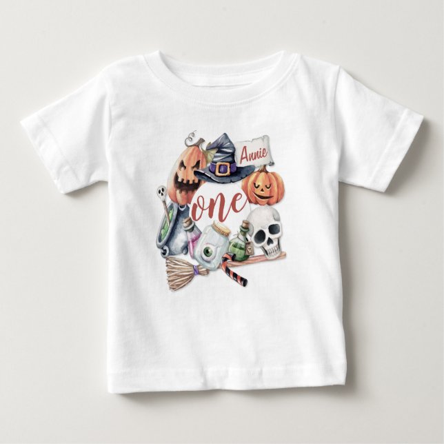 Personalized First Birthday Halloween | Ruffle Tee (Front)