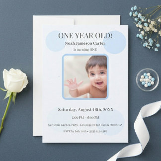 Personalized First Birthday Invitation Editable