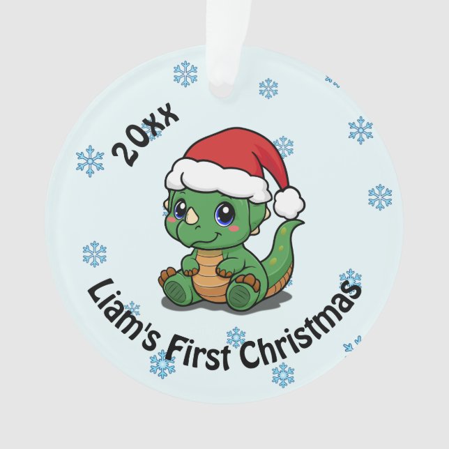 Personalized First Christmas Acrylic Ornament (Front)