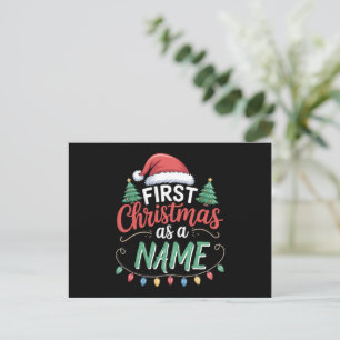 Personalized First Christmas As A Family Matching Holiday Postcard