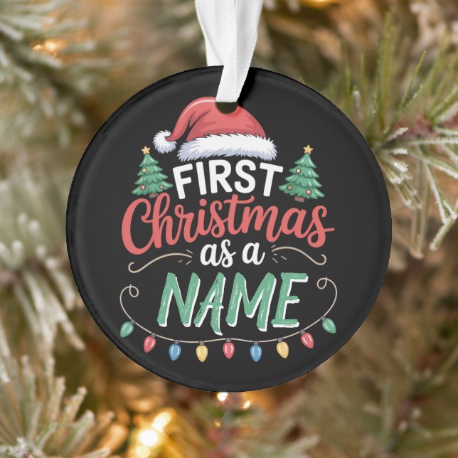 Personalized First Christmas As A Family Matching  Ornament (Tree)