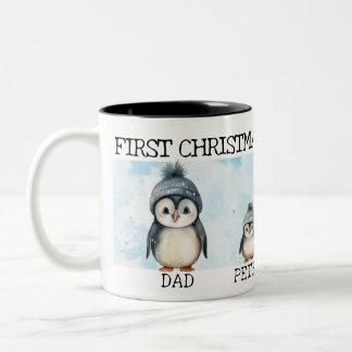 Personalized First Christmas as a Family of 4  Two-Tone Coffee Mug