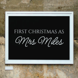 Personalized 'First Christmas as a Mrs.' Surname Poster