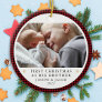 Personalized First Christmas as Big Brother Photo Ceramic Ornament