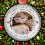 Personalized First Christmas as Big Sister Photo Metal Ornament