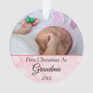 Personalized First Christmas as Grandma Photo 2021 Ornament
