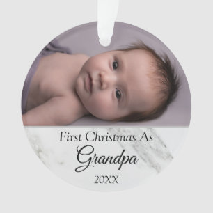 Personalized First Christmas as Grandpa Photo 2023 Ornament