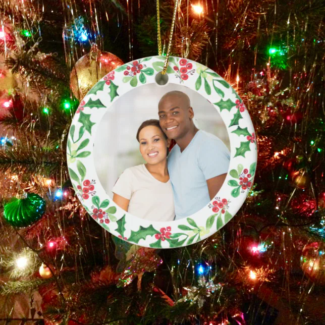 Personalized First Christmas As Mr And Mrs Photo Ceramic Ornament | Zazzle