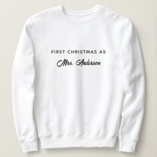 Personalized First Christmas As Mrs Trendy Sweatshirt